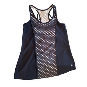 ABS Black Polka Dot Racerback Athletic Tank Top